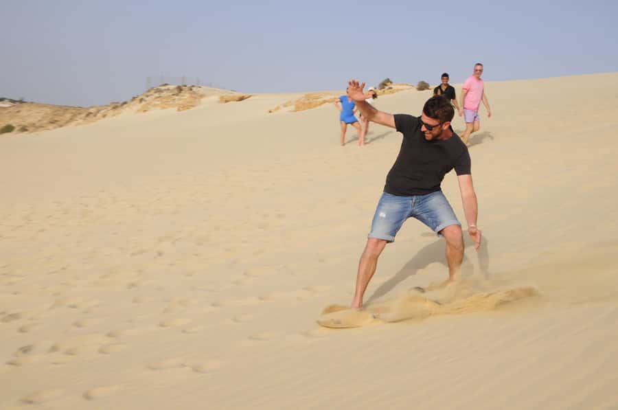 Boavista: Turtle, Shark, Santa Monica, Sandboard & Tasting - Hotel pickup and the open-back 4x4