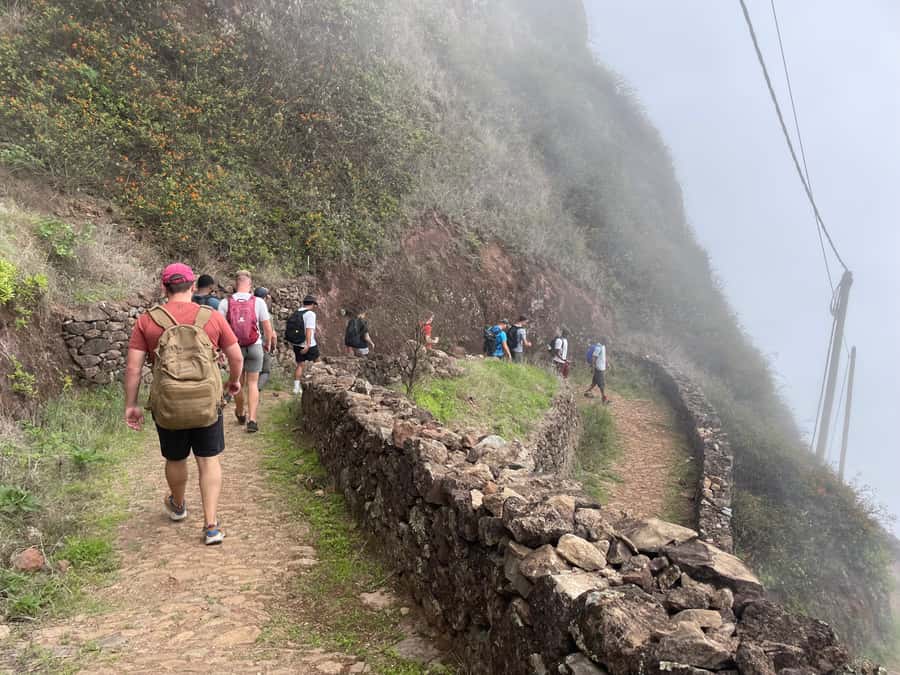 Cova–Paúl Valley Trek: Santo Antão Day Trip by Ferry - The climb to Cova de Paúl