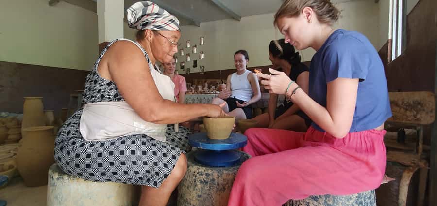 Create your own artesanal pottery with locals - Reaching Fonte Lima from Santiago Island hotels