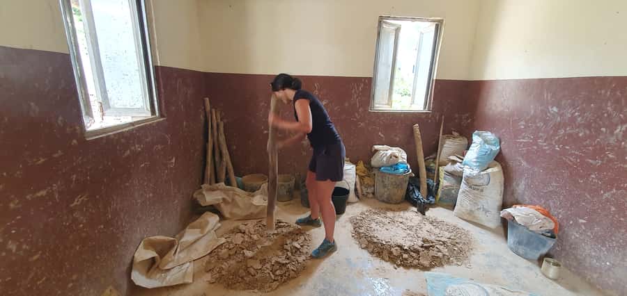 Create your own artesanal pottery with locals - Starting with clay extraction and preparation