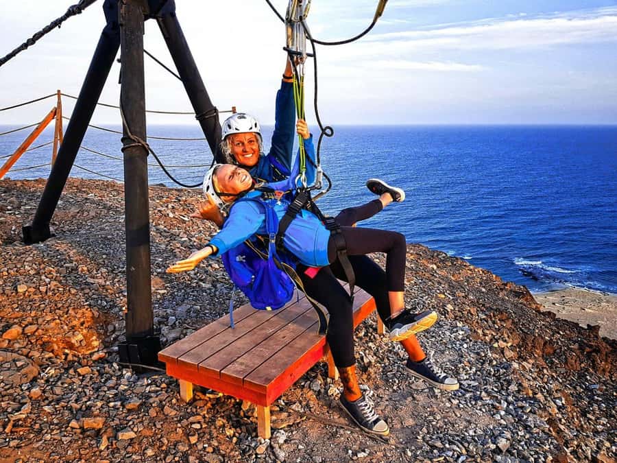 From Santa Maria: Sal island Zipline Experience (Official) - The Walk Up Serra Negra