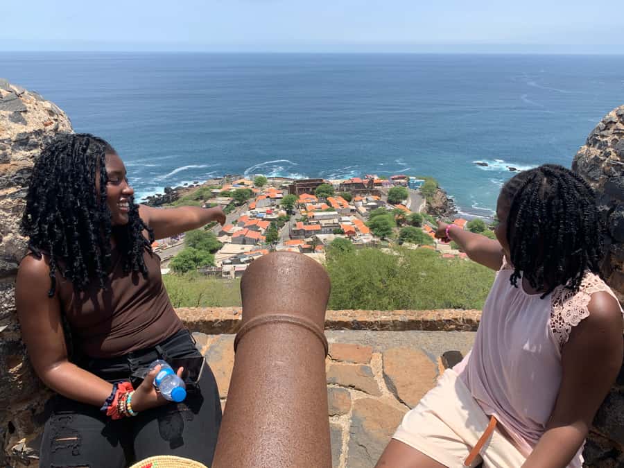 Praia: Santiago Island Natural Park & Resistance Museum Tour - São Filipe Fortress puts the coast below you