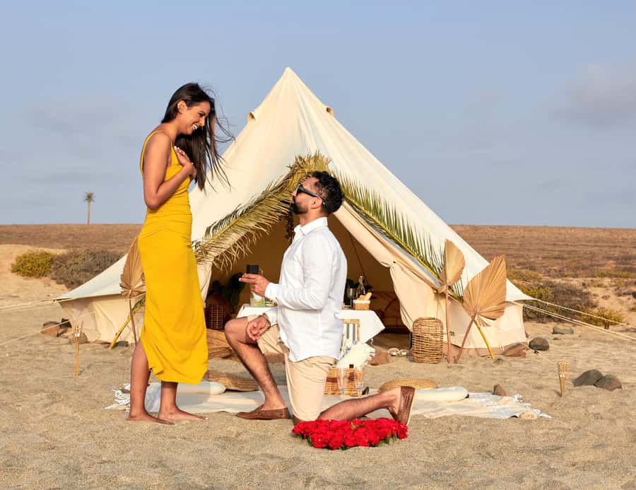 Romantic Sunset Experience with Glamping Silver Pack - What is on the Silver Pack table