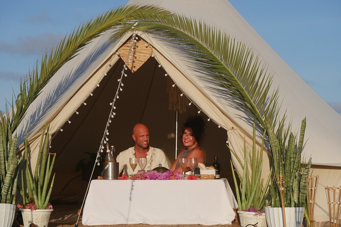 Romantic Sunset & Glamping Experience - Entering the Ultimate Pro Glamping tent