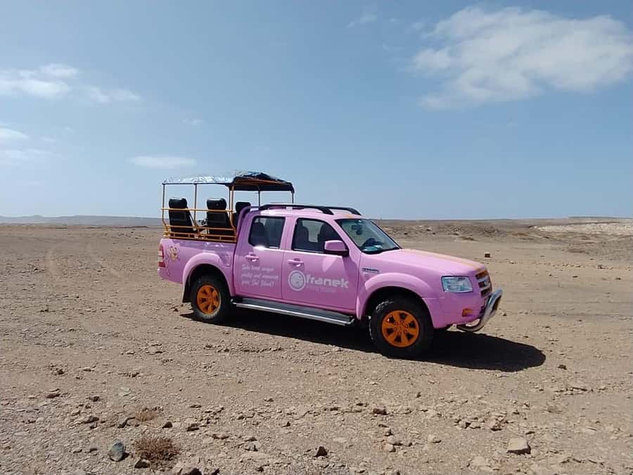 Sal: Island tour with offroad touch and creative pictures - Starting from Santa Maria in a bright pink pickup